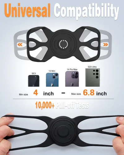Vista 7 de Soporte de teléfono para bicicleta, soporte de teléfono celular para motocicleta, giratorio de 360°, soporte de teléfono de silicona