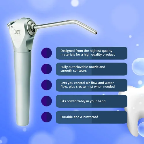 Vista 3 de Jeringa de agua de aire dental de precisión 3600, aluminio y acero inoxidable, 0.1 fl oz, jeringa solo sin tubo o kit