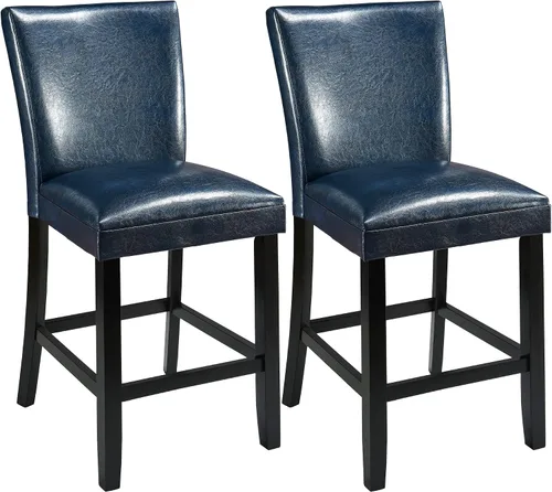 Vista 11 de Juego de 2 taburetes de barra de mostrador, sillas de bar de madera maciza, con capacidad para hasta 250 libras, sillas de comedor de 40 pulgadas