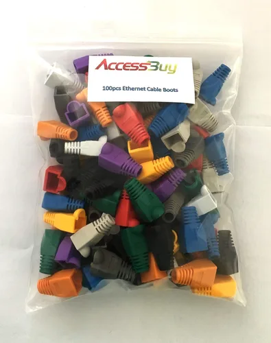 Vista 6 de Paquete de 100 cargadores de cable de red Ethernet RJ45 CAT6 CAT6E CAT5 CAT5E para alivio de tensión, conector de cable de cubierta de enchufe