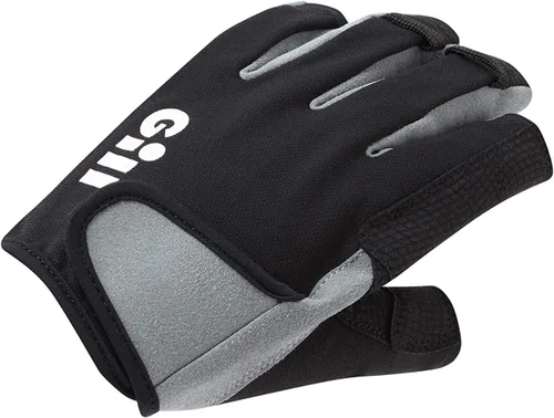Vista 10 de Gill Deckhand - Guantes de vela de dedo corto con dedos de 3/4 de longitud, protección solar UV 50+ y repelente al agua Negro