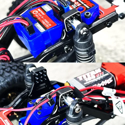 Vista 6 de Torre de aluminio con múltiples orificios para amortiguador TRX4M Defender 1/18 RC Crawler Shock Kit (azul oscuro)