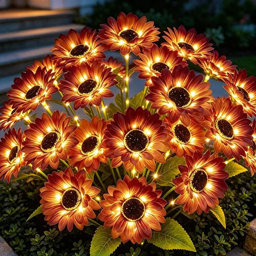 Vista 11 de MRHEPHAESTUS Luces solares de jardín, flores de delfinio 2 unidades 40 LEDs, luces impermeables para exteriores, dos modos de iluminación
