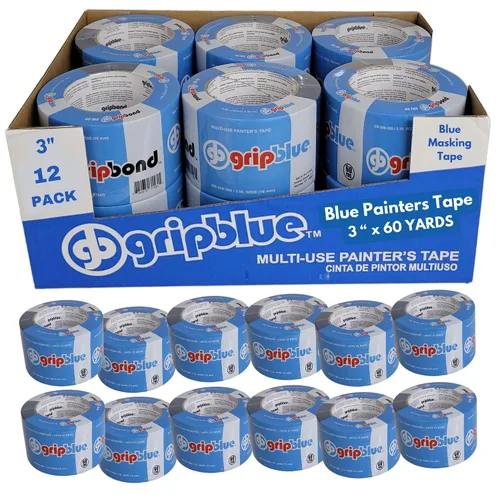Vista 8 de Cinta de Pintor Azul de 3/4 pulgadas de ancho, 36 rollos de cinta de enmascarar - Perfecta para líneas precisas en paredes y molduras