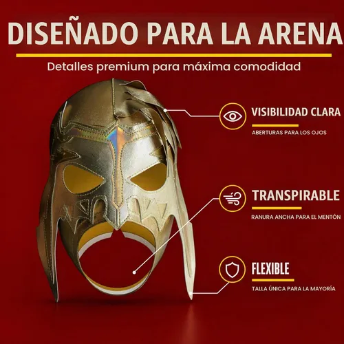 Vista 6 de RINGREBELS - Máscara de lucha libre mexicana Lucha Libre Luchador - Estilos coloridos