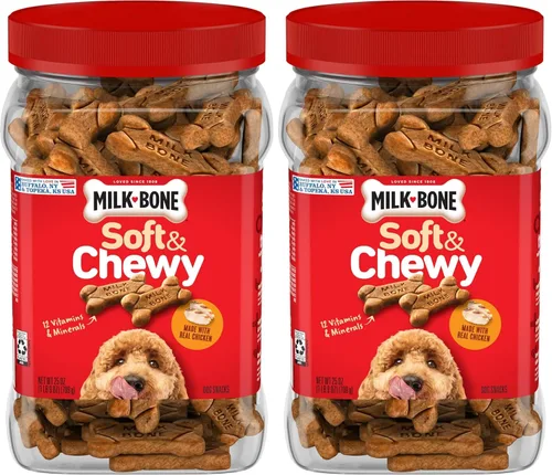 Vista 11 de Milk-Bone Golosinas suaves y masticables Mini para perros, pollo, 18 onzas Hechas con pechuga de pollo real