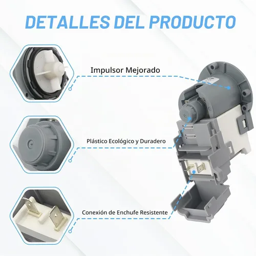 Vista 3 de DC31-00054D DC31-00187A PX3516-01 Bomba de drenaje de lavadora compatible con Samsung