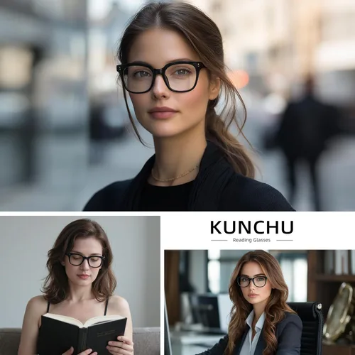 Vista 7 de Oversized Reading Glasses for Women & Men - Blue Light Blocking for Computer/Phones, Magnifying Readers