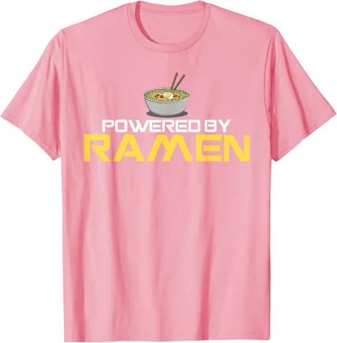 Vista 97 de Camiseta de fideos de anime japoneses Powered By Ramen, Negro, S