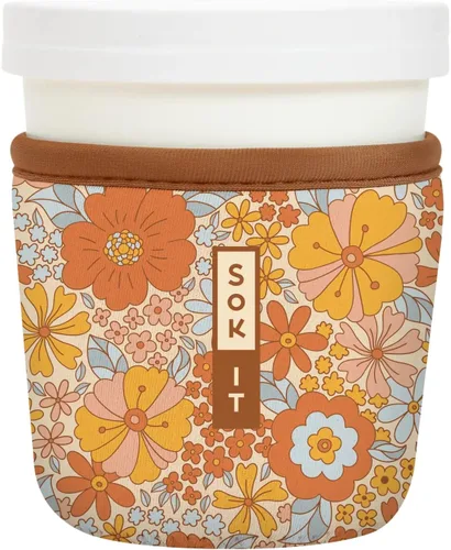 Vista 186 de Sok It IceCreamSok - Funda de neopreno aislada (flores abstractas, pintas de helado cónicas)