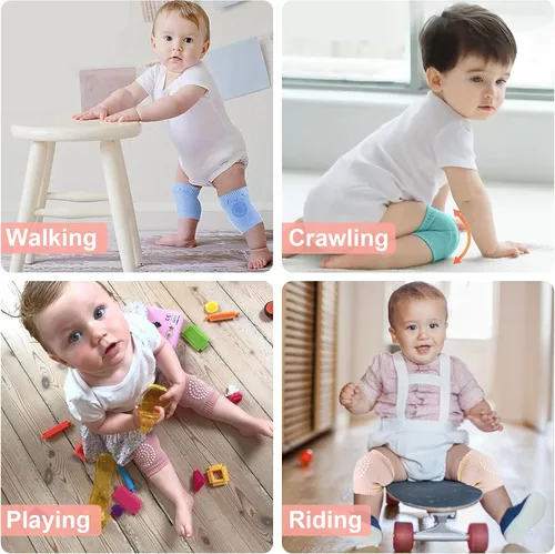 Vista 12 de Almohadillas antideslizantes para gatear para bebés, protegen la rodilla del bebé para gatear