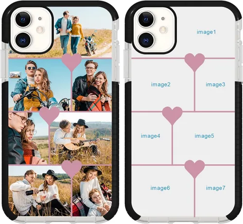 Vista 40 de Funda de teléfono personalizada para iPhone 11, diseño personalizado de fotos de collage de múltiples imágenes, resistente a los golpes, resistente
