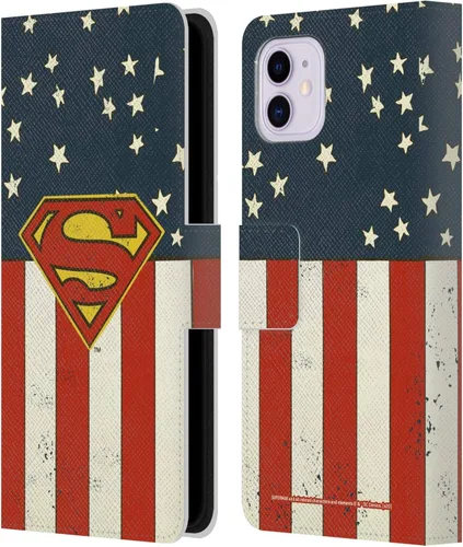 Vista 53 de Head Case Designs Funda de piel con licencia oficial de Superman DC Comics con logotipos negros y rojos compatible con Apple iPhone 11