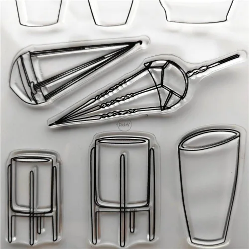Vista 4 de DzIxY Juego de sellos transparentes y troqueles de corte de metal para hacer tarjetas, álbumes de recortes, suministros de papel, sellos y bolsillos
