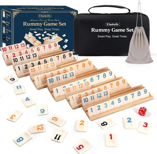 Vista 8 de Juego original de Rummy Cube para 2-4 jugadores, juegos de mesa familiares
