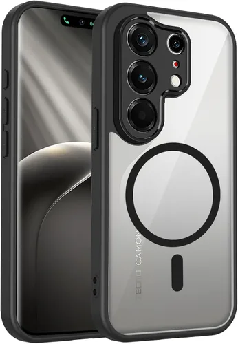 Vista 56 de Funda magnética transparente compatible con Xiaomi 17T, color negro 2 en 1 PC + TPU cubierta de teléfono a prueba de golpes, carcasa protectora