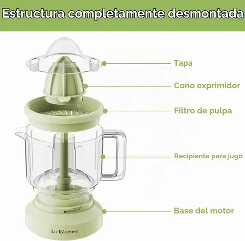 Vista 5 de La Reveuse Exprimidor eléctrico de cítricos naranja, 34 onzas, amarillo