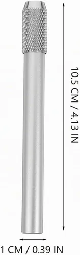 Vista 4 de TEHAUX 5 extensores de lápiz, de acero inoxidable de 4 pulgadas, ajustable, soporte de carbón, extensor de manga para bolígrafo, alargador