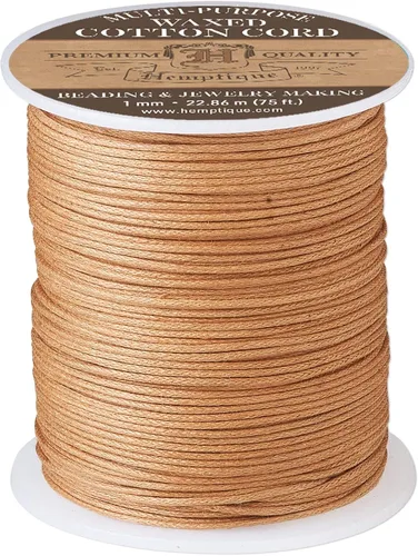 Vista 3 de Hemptique Cordón de algodón encerado de 0.020 in para artes y manualidades (negro, 0.020 in)
