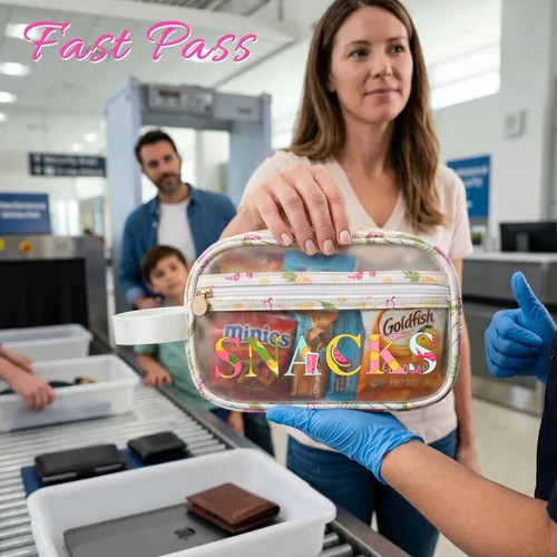 Vista 6 de COSHAYSOO Bolsas transparentes para aperitivos, bolsa de viaje para mujeres y niñas, lindas vacaciones de verano, playa, piscina, día del lago