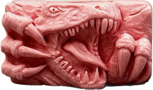 Vista 6 de Juego de 4 moldes de silicona para jabón de dinosaurio, velas, resina, yeso, arcilla, dinosaurio T-REX