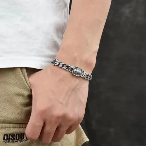 Vista 6 de Pulsera de plata esterlina italiana Cuba para hombre, diseño de eslabones sólidos S925, regalo de joyería para papá, novio, hijo