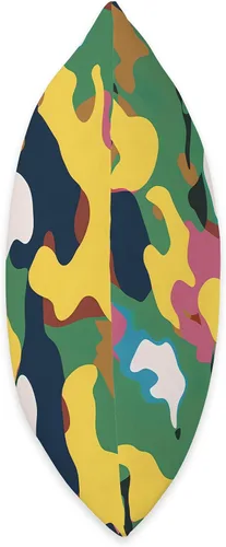 Vista 2 de Pure Pattern Paradise Colorful Abstract Camouflage Pattern #026 Throw Pillow, 16x16, Multicolor
