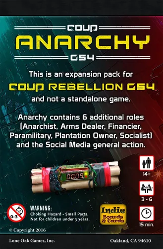 Vista 2 de Coup: Rebelión G54 - Expansión de Juego de Cartas de Anarquía – Añade Nuevos Roles y Acciones – 3-6 Jugadores Edades 14+ – Juego de Estrategia