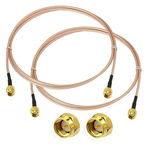 Vista 7 de Superbat Cable coaxial SMA – SMA macho a conector macho SMA – Puente de cable coaxial RG316 de 6 pulgadas para antena WiFi 3G 4G LTE router RTL SDR