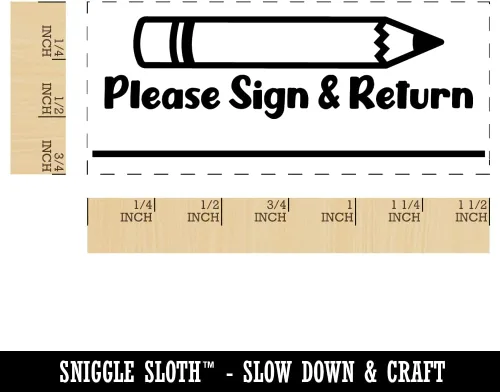 Vista 2 de Please Sign and Return - Sello de goma autoentintado para la escuela, 1-1/2 pulgadas, pequeño, tinta negra Negro