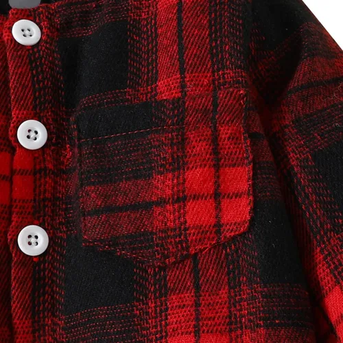 Vista 5 de Conjunto de 3 piezas para niñas pequeñas, de algodón, con botones abiertos, sudadera con capucha y manga larga, con nudo