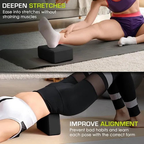 Vista 5 de ProsourceFit Foam Yoga Blocks, High Density EVA Yoga Bricks 4”x 6” x 9” (Set of 2)