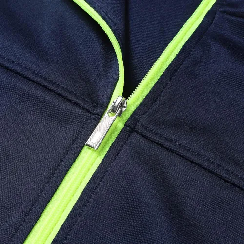 Vista 7 de Conjunto deportivo casual de manga larga para hombre, conjunto deportivo con cremallera completa, chaqueta deportiva y pantalones para correr