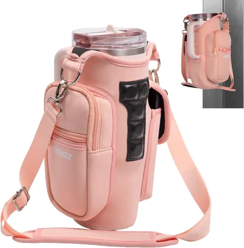 Vista 11 de Bolsa magnética de gimnasio para vasos de 21 a 42 onzas — Se adapta a Stanley, Owala y vasos similares Soporte para botellas manos libres