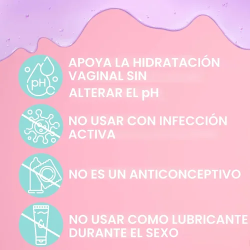 Vista 8 de Humectante Vaginal Hydro GYN De Larga Duración para la Sequedad y la Irritación Vaginal Ácido Hialurónico y Vitamina E Cuidado Femenino Libre