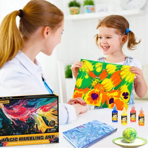 Vista 5 de Pintura de mármol de agua para niños – Artes y manualidades para niñas y niños, kits de manualidades, regalos ideales para niños de 6 a 8 a 12 años