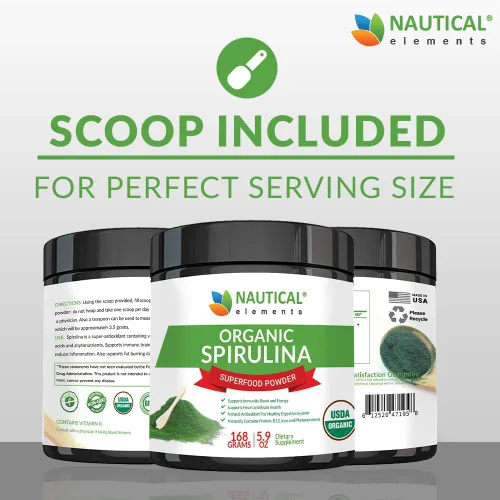 Vista 2 de Polvo de espirulina orgánica USDA de alta calidad, espirulina orgánica de algas verdes azules de California y Hawái, 100% vegetariana y vegana, sin