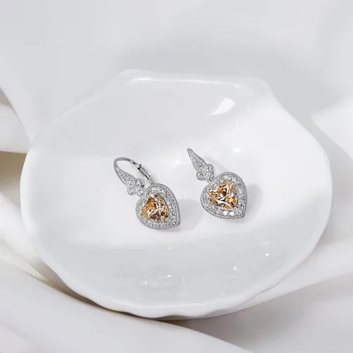 Vista 4 de Tienda Collection Platinum-Plated Sterling Silver Infinite Elements Cubic Zirconia Drop Earrings
