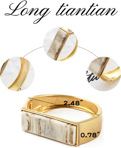 Vista 6 de Long tiantian Pulseras de oro de 18 quilates para mujer, pulseras de oro grueso de moda para adolescentes y niñas, pulseras de oro con bisagra