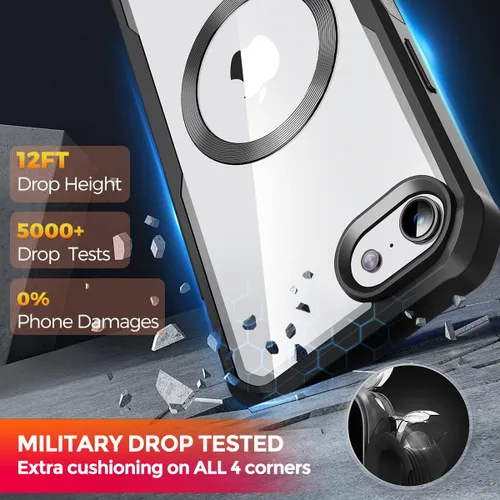 Vista 4 de [Bucle de CD + protector de pantalla de privacidad] Funda magnética para iPhone 7/8/SE 2020/SE3, [protección contra caídas de grado militar]