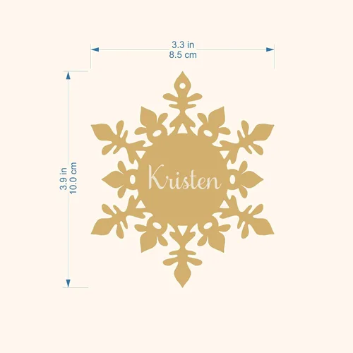 Vista 3 de Adornos para árbol de Navidad, copos de nieve acrílicos espejados personalizados, adornos de nombre colgantes, regalo de recuerdo de cristal hecho a