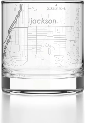 Vista 148 de Well Told Vaso de rocas grabado con mapa de Akron, Ohio, cristalería estilo antiguo (325ml, transparente) Vaso de bourbon grabado, regalos