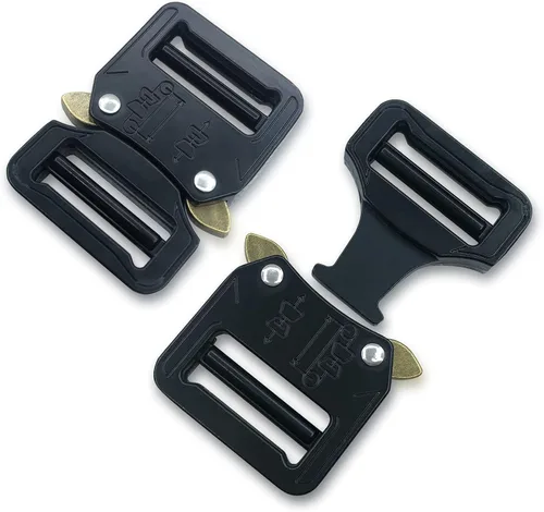 Vista 2 de Hebilla de cinturón táctica ajustable dual de metal, hebilla de cinturón resistente de 1 pulgada (0.984 in)