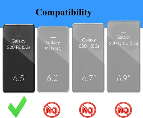 Vista 2 de Androgate Funda para Samsung Galaxy S20 FE con protectores de pantalla de cristal, soporte de anillo de metal de grado militar con soporte de Negro
