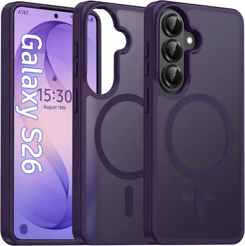Vista 68 de Oterkin Funda magnética para Samsung Galaxy A17 mate, funda de teléfono A17 compatible con MagSafe esmerilada, translúcida, a prueba de golpes Negro