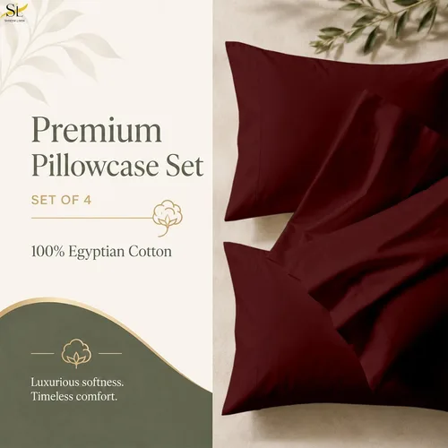 Vista 5 de Shreem Linen Juego de sábanas tamaño Queen de 6 piezas, sábanas 100% algodón egipcio, ropa de cama de lujo de hotel, bolsillo profundo de 18