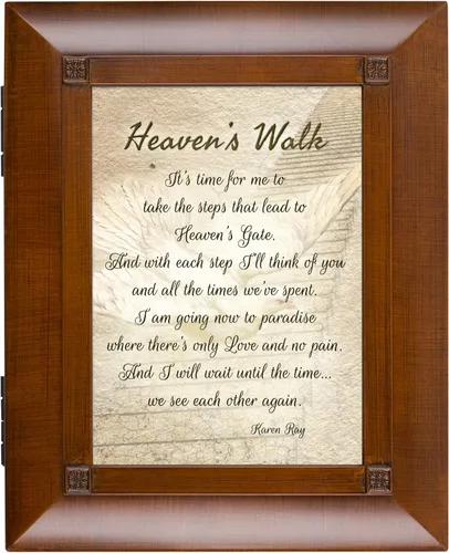 Vista 2 de Cottage Garden Heaven's Walk Bereavement in Memory - Caja de recuerdo inspiradora de madera