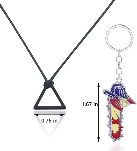 Vista 2 de Chain-saw Men Necklace Power Rings Anime Devil Jewelry Chainsaw Necklaces Cosplay Finger Ring