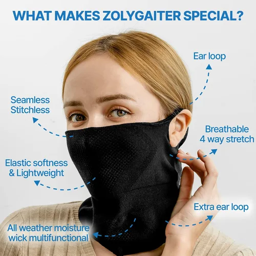 Vista 4 de Pasamontañas para la cara y el cuello, máscara para correr para hombres y mujeres Protección solar UV sin estaciones