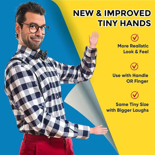Vista 3 de Tiny Hands (1 par, nuevo) - Marioneta pequeña pequeña mejorada para palillo de mano - Haz reír a cualquiera - Hilaridad de tamaño de bolsillo
